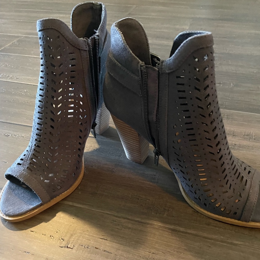 Report Blue Microsuede Booties